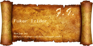 Fuker Izidor névjegykártya